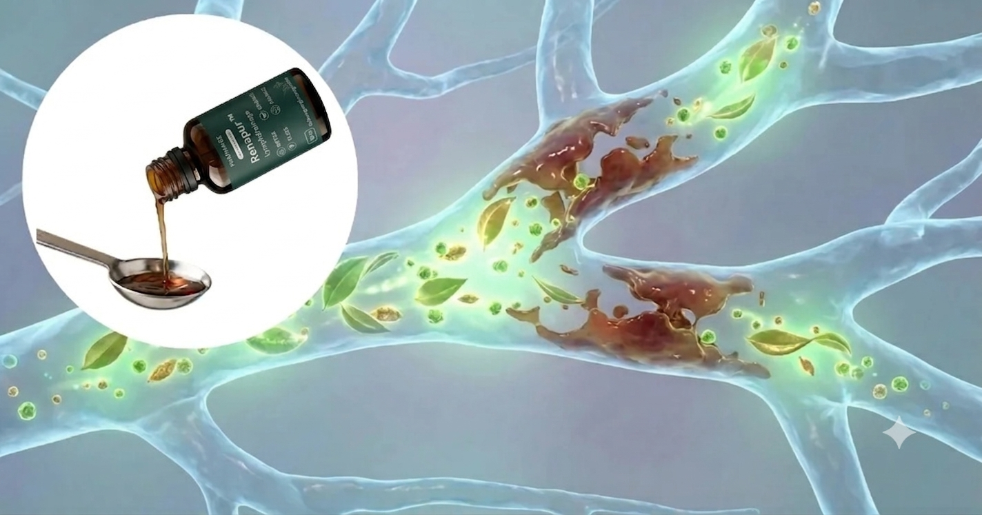 Renapur Fläschchen mit Lymphgefäßen